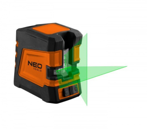 Neo Tools 75-107 Lézerkeresztes szintező, önbeálló, 20m, zöld lézer, mágneses tartóval